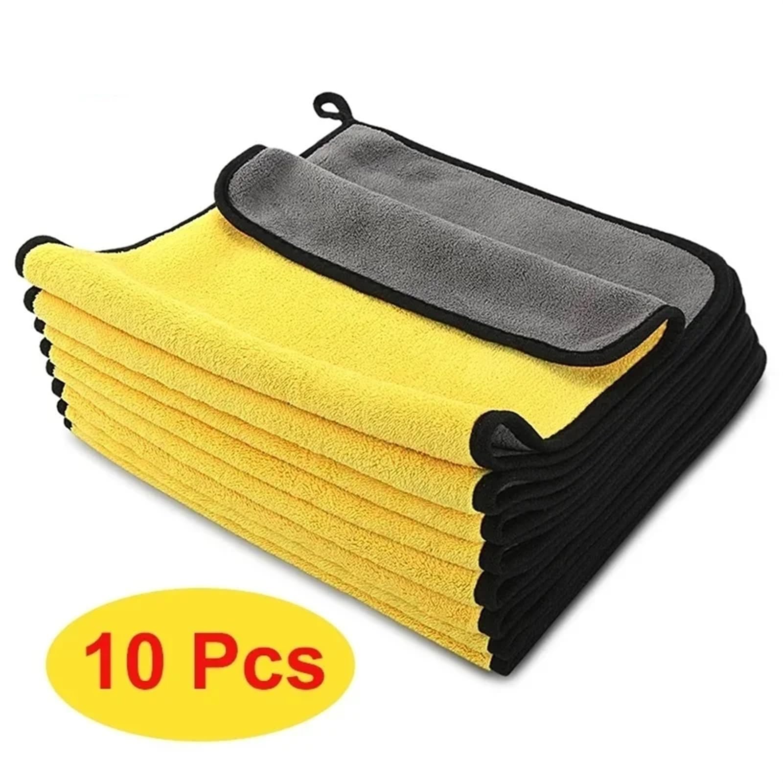 Paño de Limpieza Toalla De Microfibra Extra Suave For Lavado De Coches, Paño De Secado Y Limpieza For El Cuidado del Coche, Toalla Que Nunca Se Raya, 3/5/10 Uds.(Yellow3)
