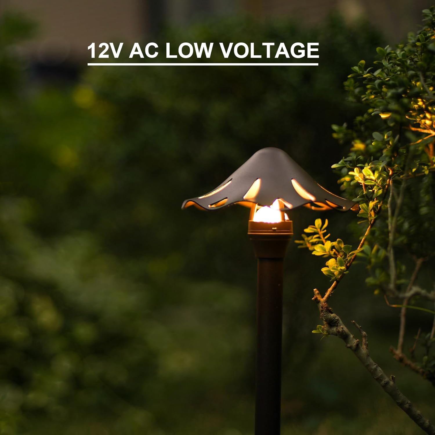 GOODSMANN Landscape Lighting Low Voltage Pathway Lights 2PK Landscape Path Lights 3W LED 180 Lumen Outdoor Walkway Lights Pathway Lights Wired 3000K Warm White with Cable Connectors