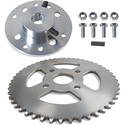 Steel Go Kart Sprocket Hub for 3/4" Bore & 3/16" Keyway Hardware with 40 41 420 Chain 50T Drive Sprocket Kit for Predator 212cc 196cc 6.5hp Drift Trike Heavy Duty Go Kart Cart Parts Racing