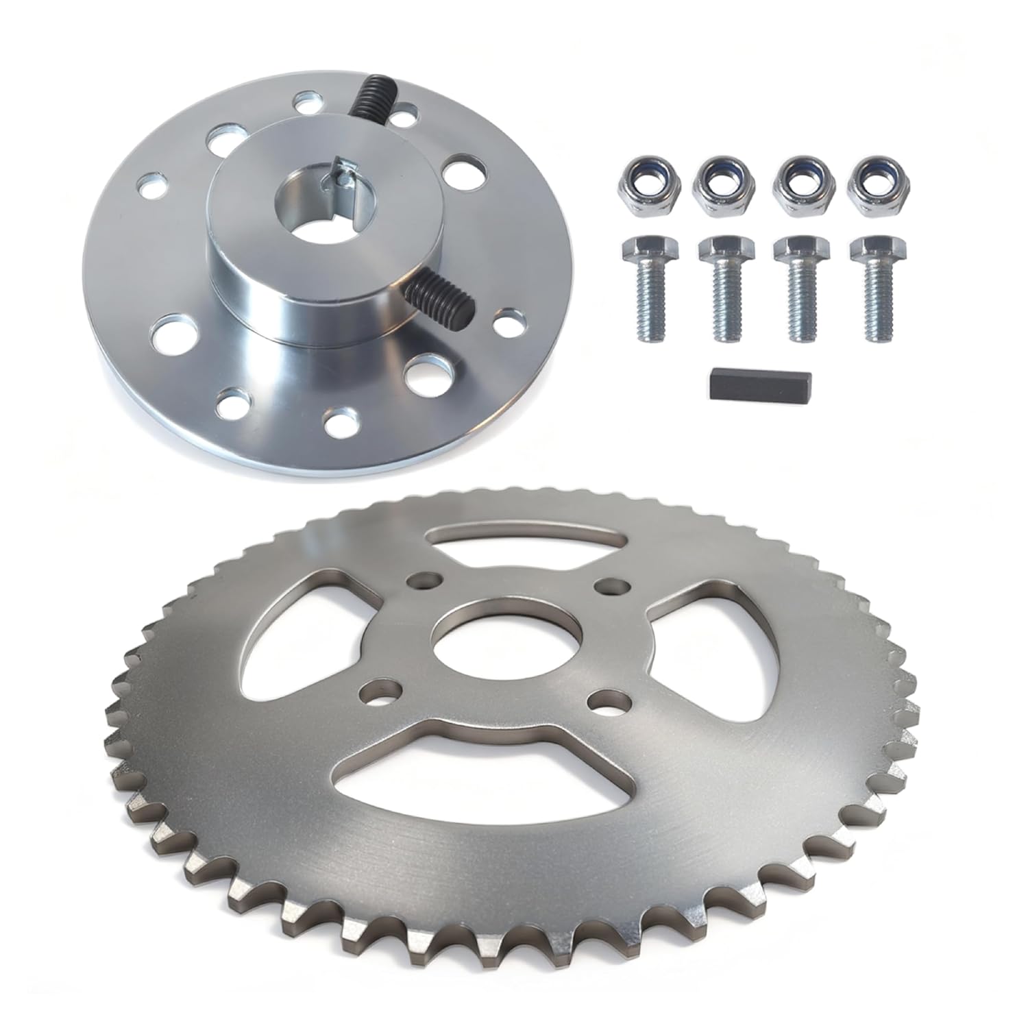 Steel Go Kart Sprocket Hub for 3/4" Bore & 3/16" Keyway Hardware with 40 41 420 Chain 50T Drive Sprocket Kit for Predator 212cc 196cc 6.5hp Drift Trike Heavy Duty Go Kart Cart Parts Racing