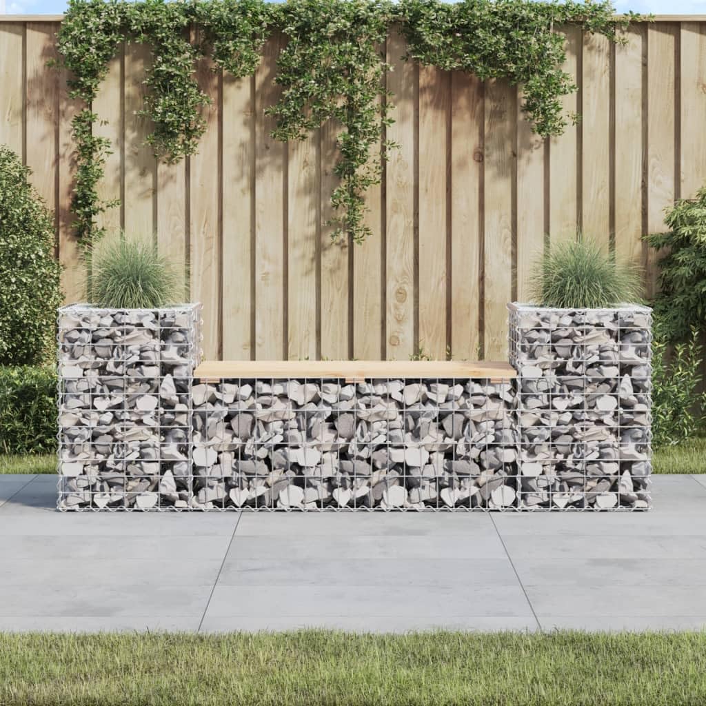 vidaXL Patio Bench with Gabion Design, 72