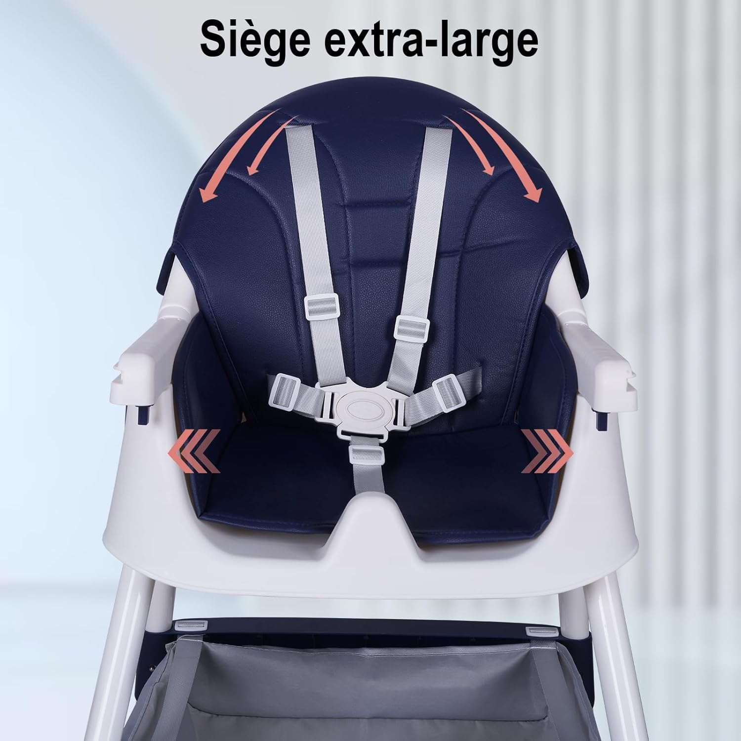 Chaise Haute Bébé 2 en 1, Fauteuil Enfant, Chaise Enfant, Réglable, Avec Plateau, Solide, Design Universel, Facilement lavable, pour 6 mois à 6 ans Repas Bébé 20kg (Bleu foncé)