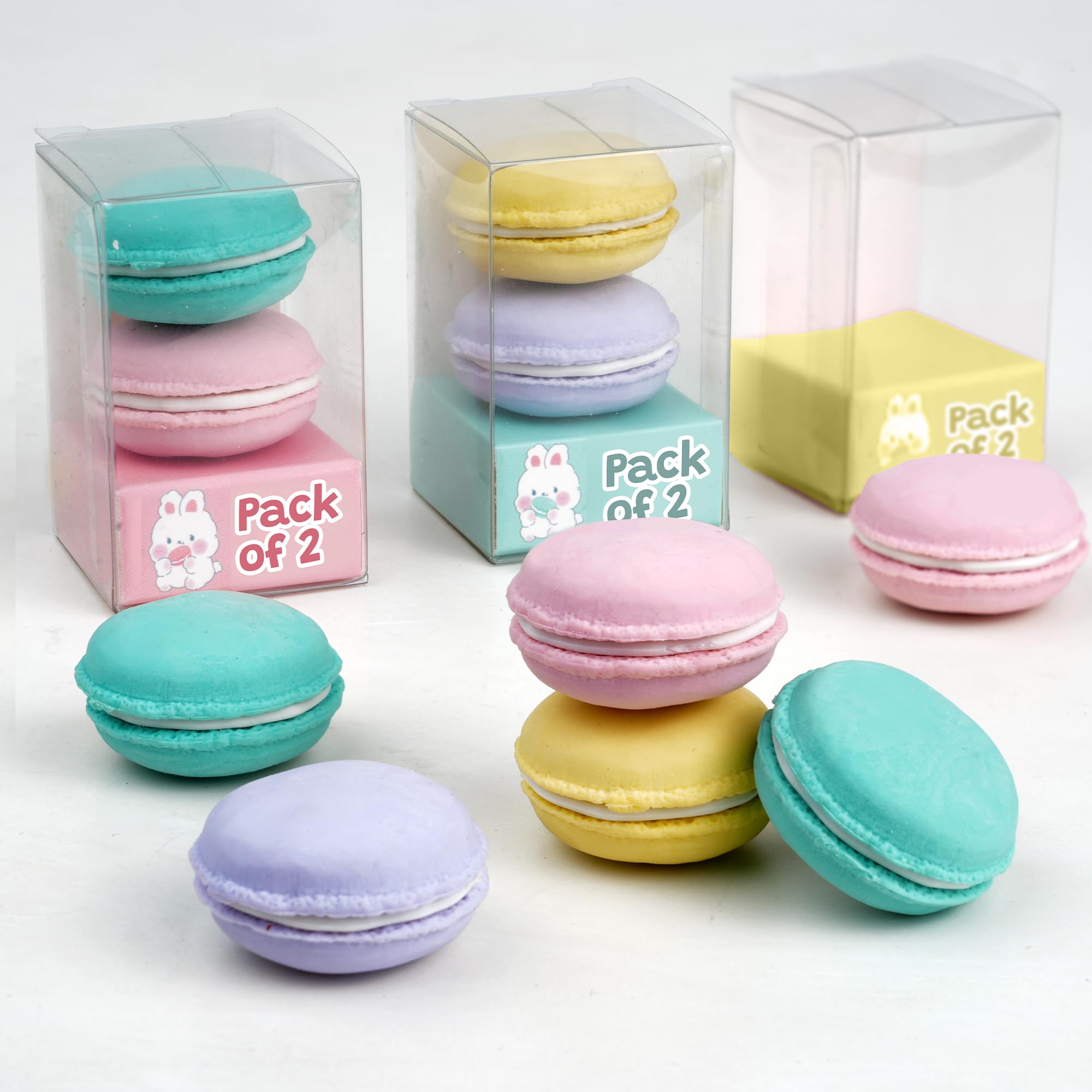 Sweet Macaron mini erasers Multicolor Pencil Erasers