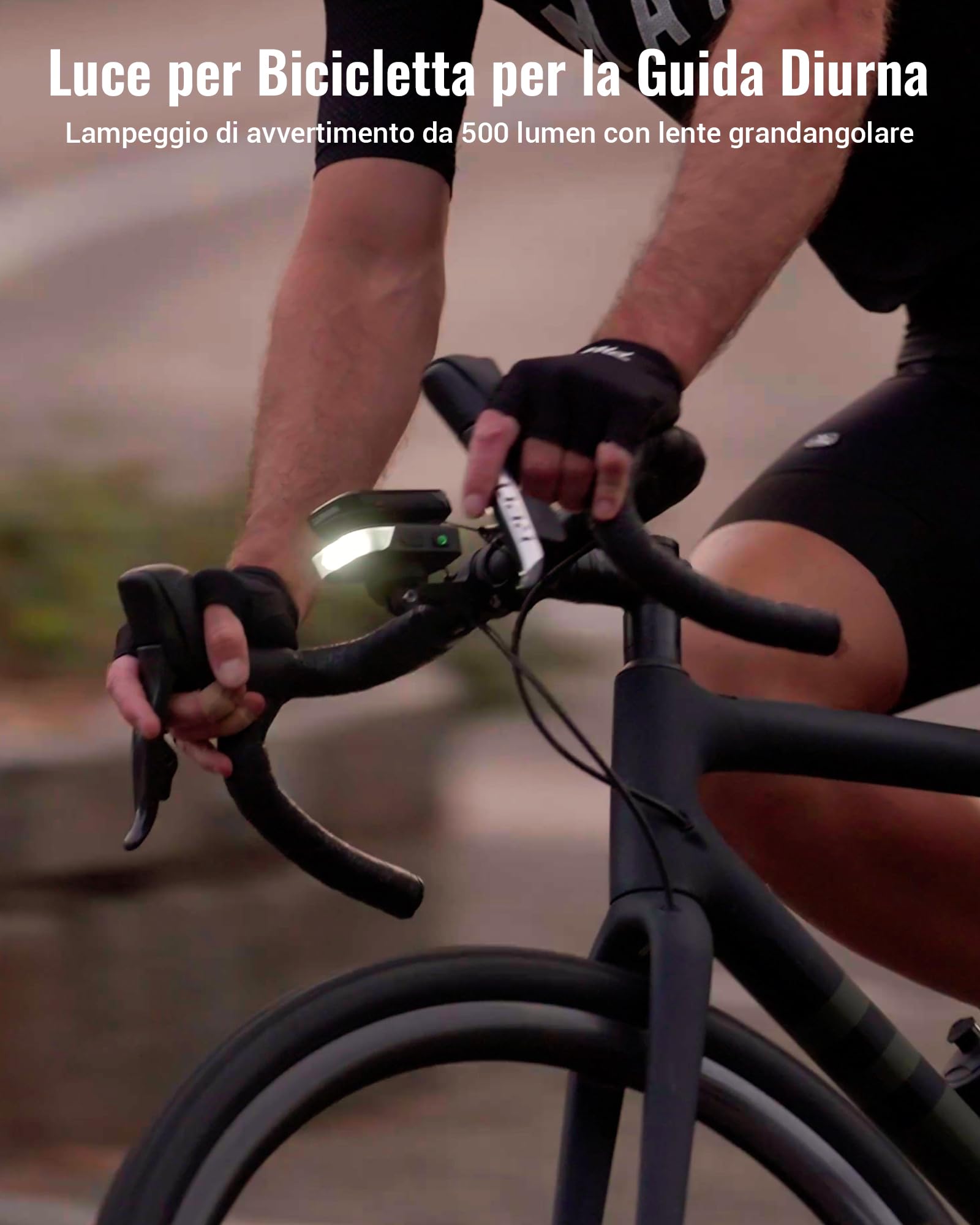 RAVEMEN FR1100 SE Faro Anteriore per Bicicletta Compatibile con Garmin/Wahoo/Bryton Ciclocomputer, 1100 Lumen Grandangolare a 270° per la Guida Notturna in Città e Come Diurna Strada 6 Modalità