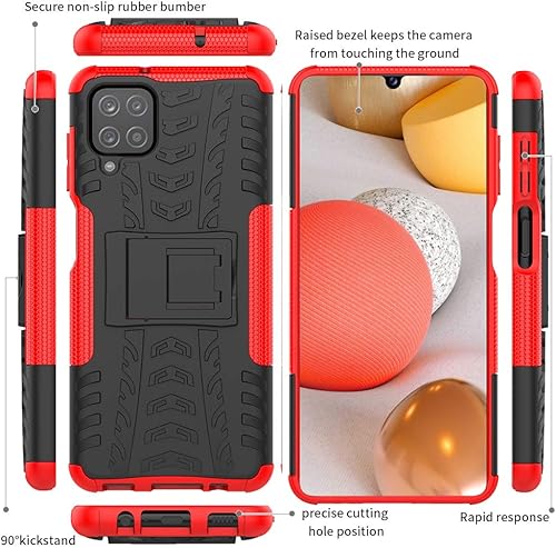 Miniatura 4 de Funda para teléfono Galaxy A12, funda para teléfono Samsung A12 con protector de pantalla, protector de silicona a prueba de golpes con función