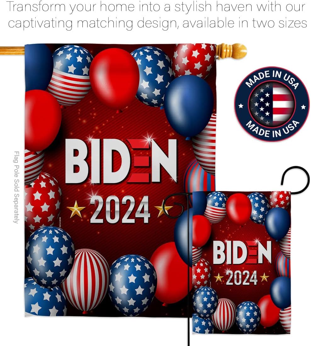 Biden Harris Flag Joint Garden Flag Set Wall Hanger Patriotic Vote President Democrat Republican Tea Party United State American Election House Banner Small Yard Gift Double-Sided, Made in USA