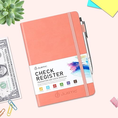 Miniatura 6 de JUBTIC Registros de cheques A5 para chequera personal, registros de transacciones de contabilidad para pequeñas empresas. Rastrea pagos, finanzas,