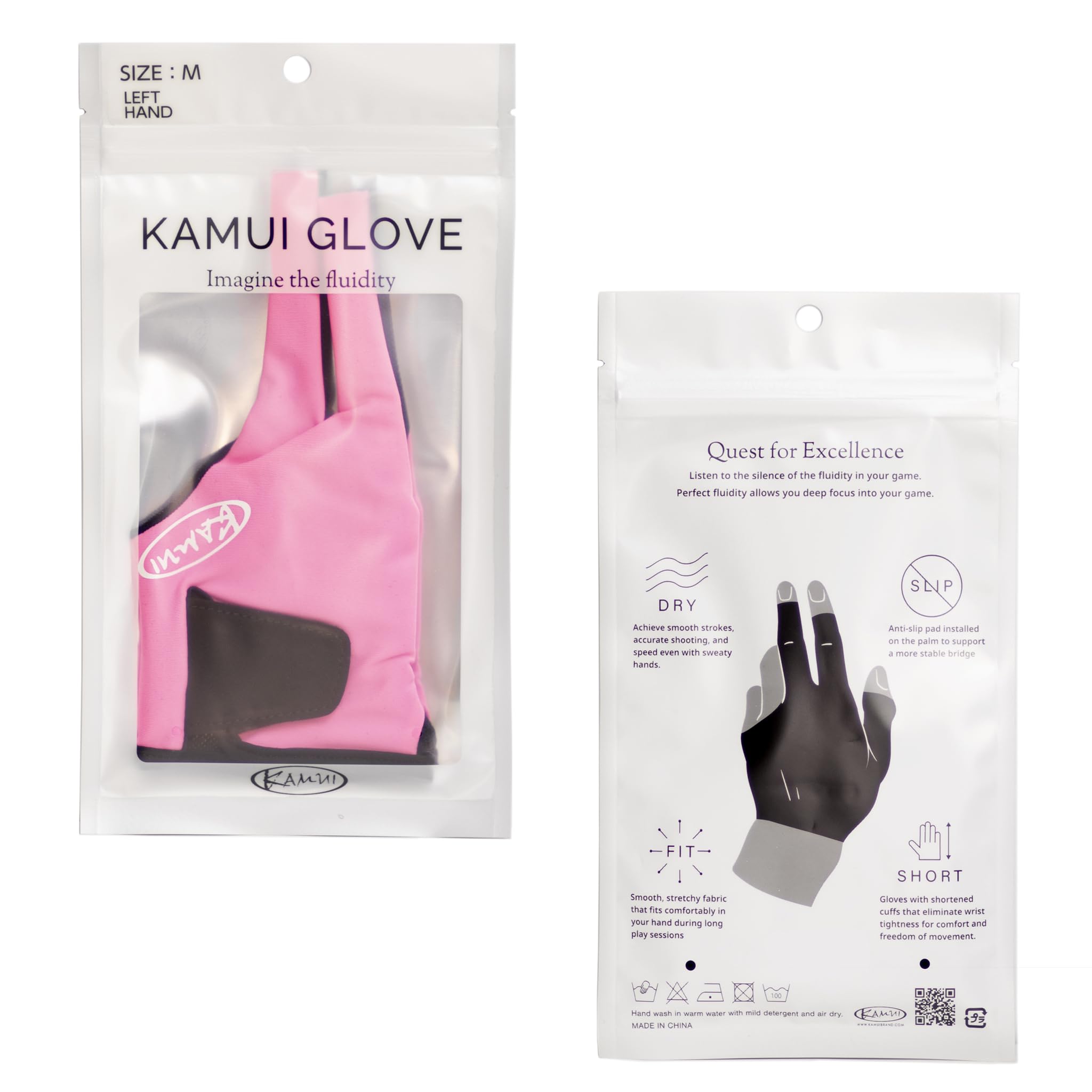Kamui New 2017 Billard Handschuh - quickdrytm- Für die Linke Hand, Rosa