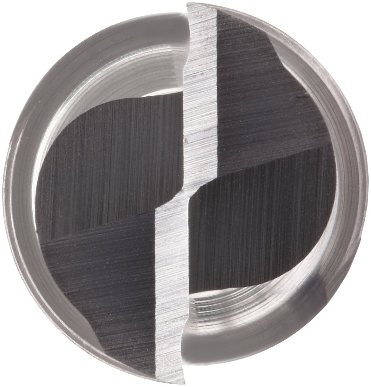 N69020 High Speed Steel Square Nose End Mill, Weldon Shank, TiCN Finish, Roughing and Finishing Cutting, 30-Degree, 2-Flute, 3" OAL, 0.516" Cut Diameter, 0.5" Shank Diameter