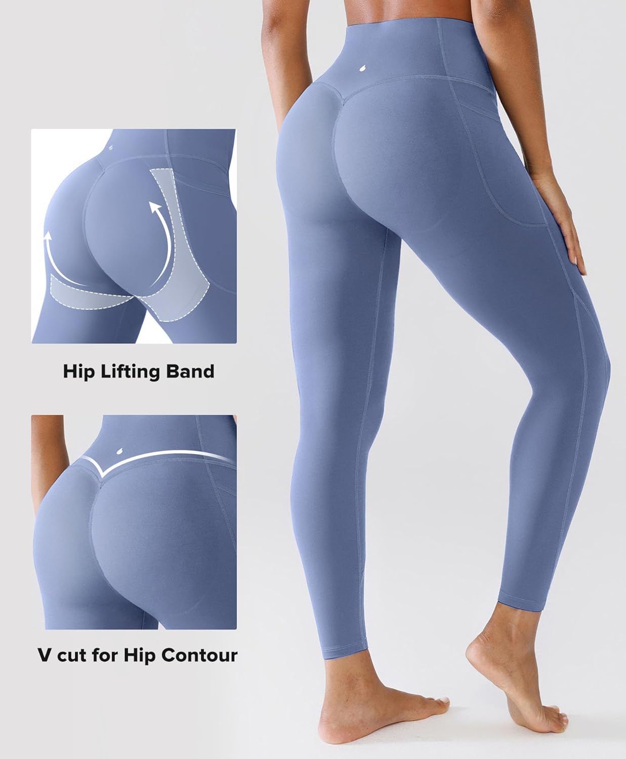 BRXL Butt Lifting Workout Leggings for Women Tummy Control Pockets 7/8 Length 25" No Front Seam High Waist Gym - Image 5