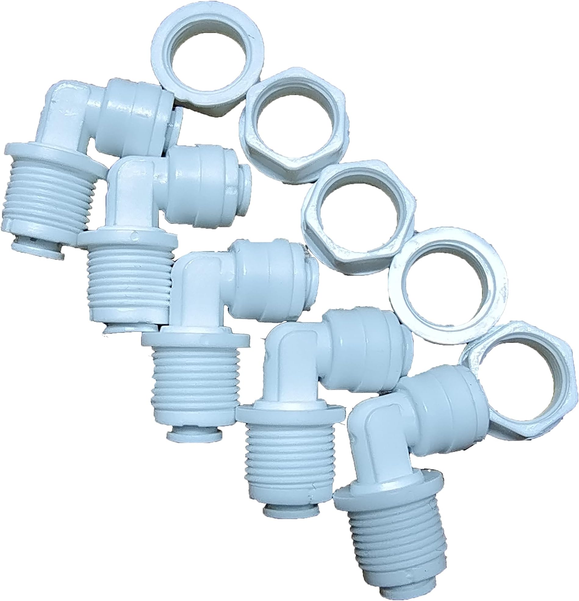 1/4 Bulkhead Fitting 90 degree Elbow 1/4 OD RO Tubing Use 1/4 inch Water Line Fittings 1/4 Quick Connect RO Fittings Reverse Osmosis parts(5, 1/4 inch x 1/4 inch)