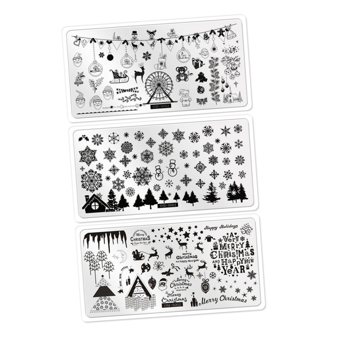 FRCOLOR 3 Piezas Etiqueta Engomada Del Arte Del Estampado De Uñas Etiqueta Engomada Del Sello De Las Uñas Nail Stamper Pegatinas Para Uñas Placas Para Estampar Uñas Sello De Uñas Clavo