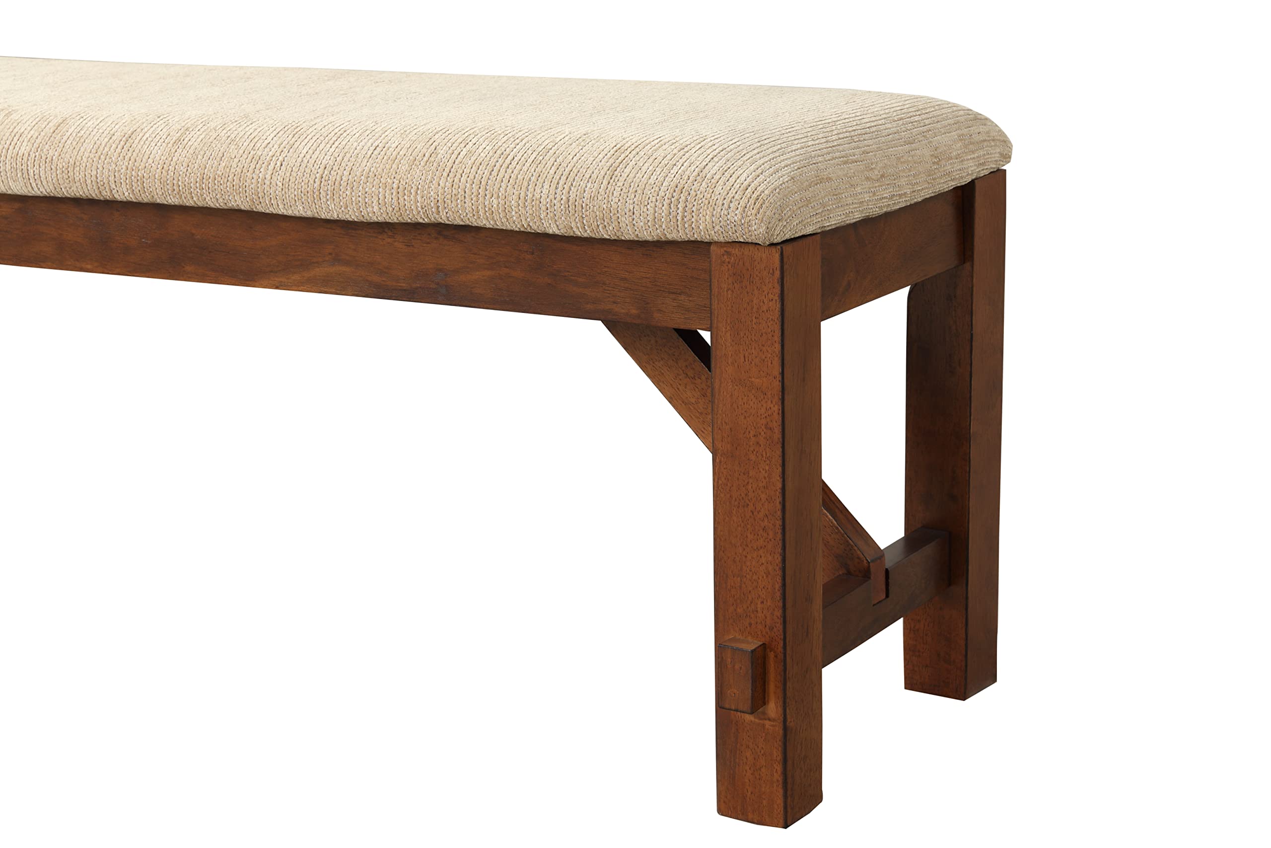 Solid Wood Dining Bench for Kitchen and Dining Room, Rustic Farmhouse Style with Comfortable Seating and Durable Construction, Supports Up to 500 lbs