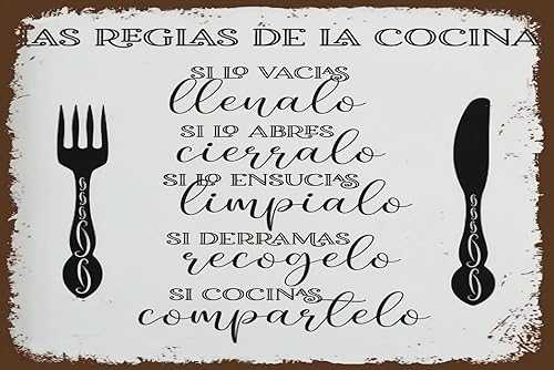 Letreros de metal vintage para cocina, decoración del hogar, decoración retro divertida para granja, oficina, club, póster de 12 x 16 pulgadas