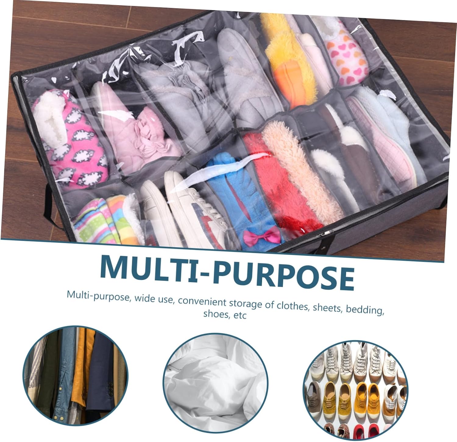 Luxshiny Foldable Shoe Storage Box Storage Bins for Closet Dustproof Insect Organizer