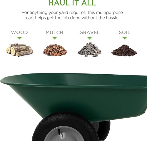 Miniatura 2 de Best Choice Products carretilla de jardín para hogar con doble rueda
