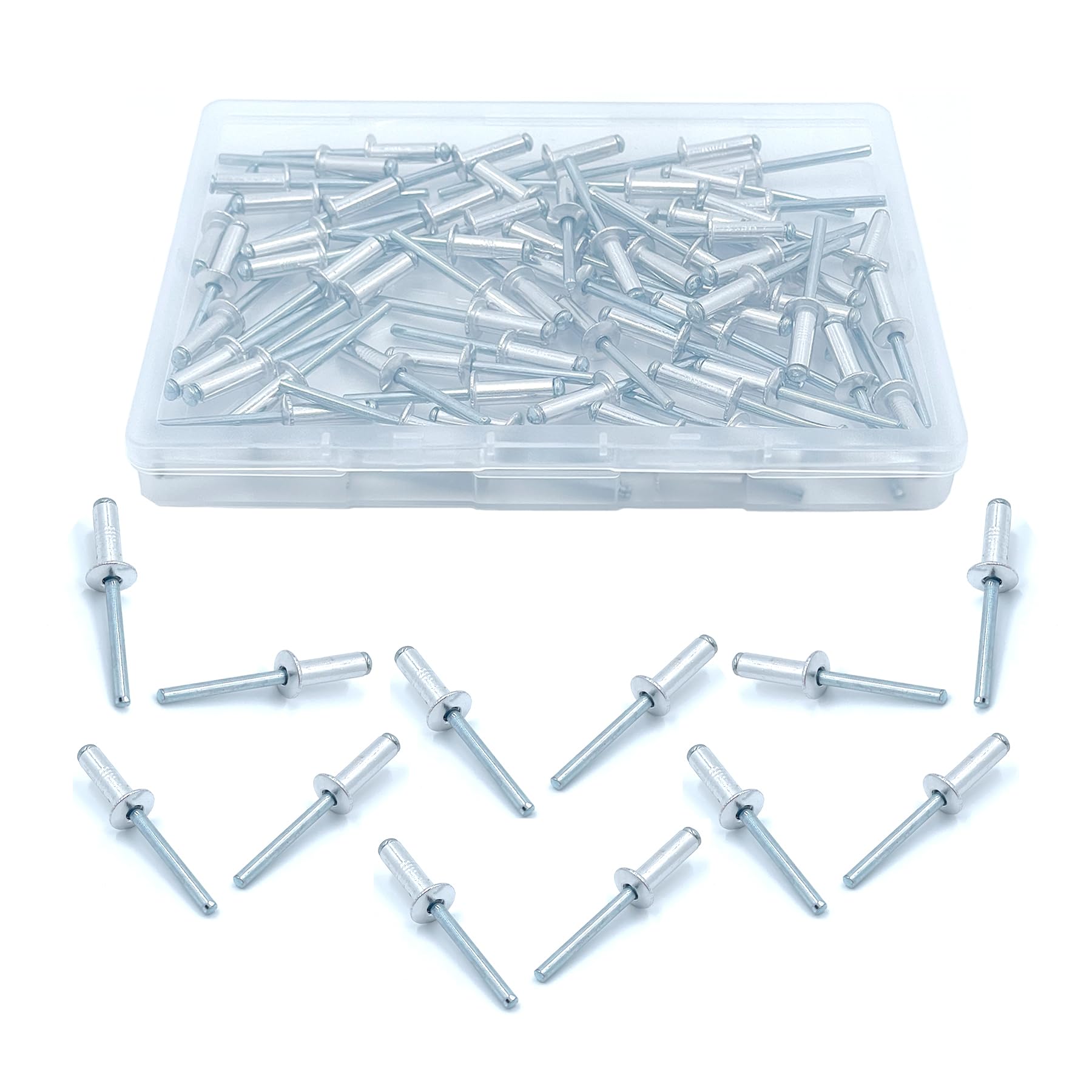 120 rivetti ciechi in alluminio 4,8 x 16 mm, grande flangia rivetti pop, rivetti in alluminio per veicoli a motore, mobili, attrezzature meccaniche (argento)