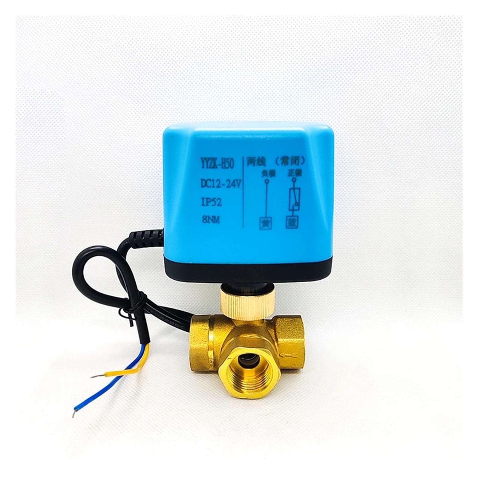 Válvula de bola eléctrica de latón 1/2 pulgada normalmente cerrada de 12V para tuberías de agua
