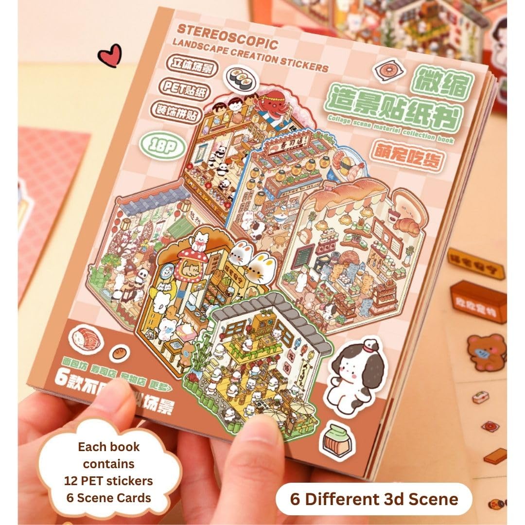 Kids Sticker Activity Book - 3D Cartoon Fun! -4