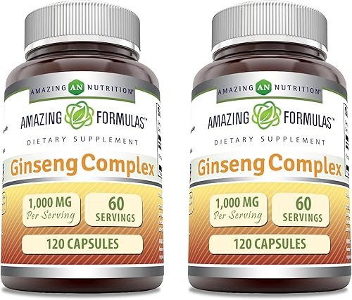 Miniatura 4 de Amazing Formulas Complejo de ginseng de 1000 mg de extracto de ginseng coreano 41, suplemento de 120 cápsulas  Sin OMG  Sin gluten  Fabricado en