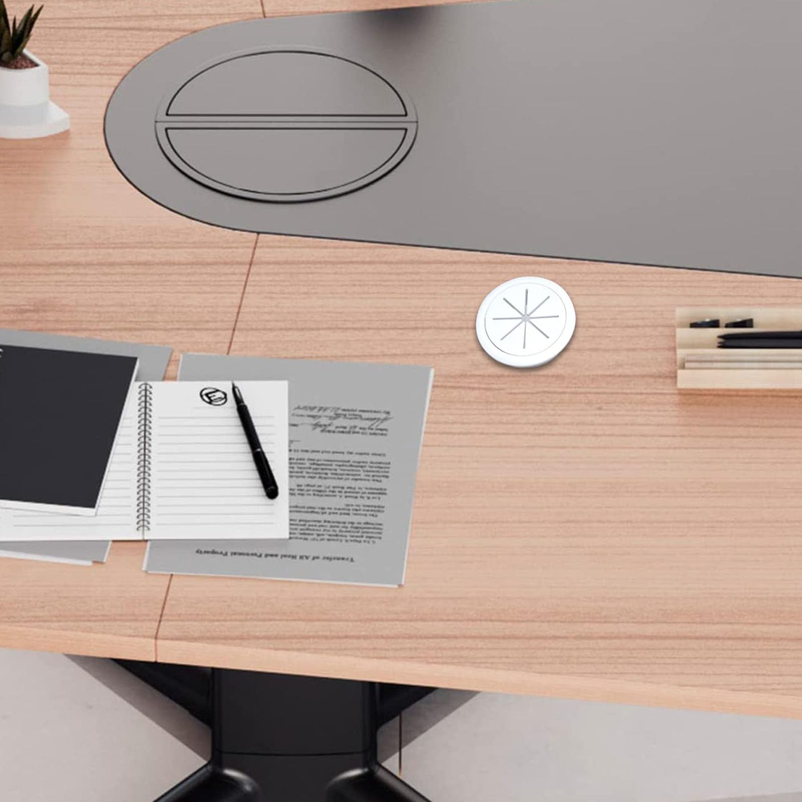 Desk Grommets - 6 White Cable Covers -8 Desk Grommets - 6 White Cable Covers -8
