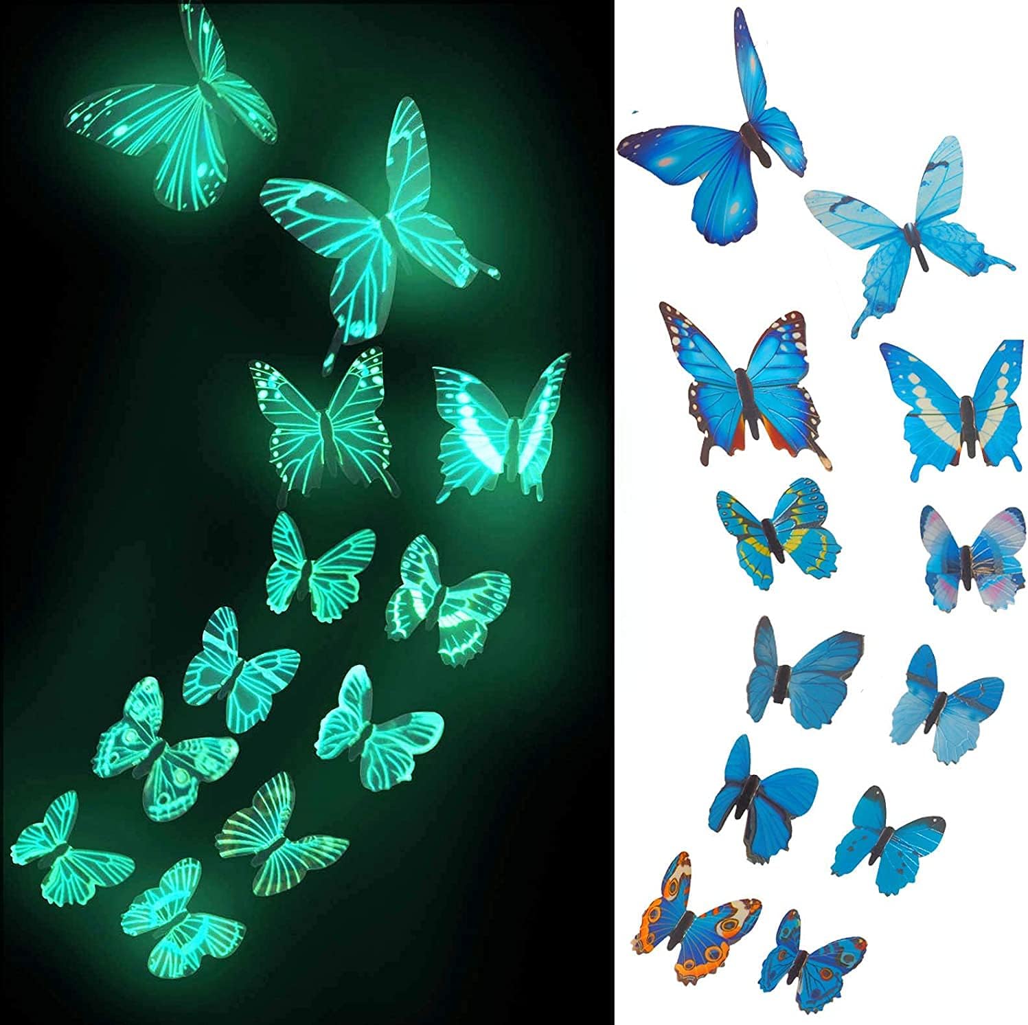 Butterfly Decals, Glow in The Dark 3D Butterfly Stickers