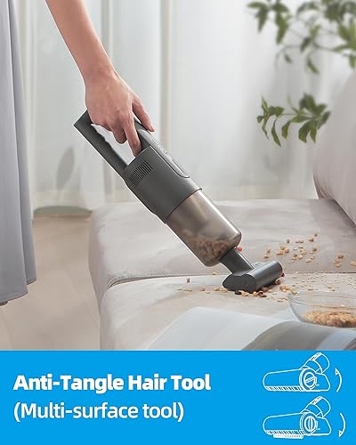 Miniatura 3 de Brigii Aspiradora de mano de alta velocidad, aspiradora portátil de 140 W con 18 KPa, aspiradora inalámbrica de litio de 16 V con motor sin