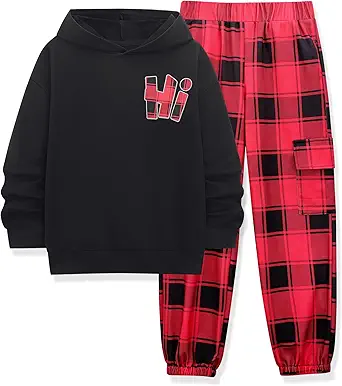 Boys Clothes Long Sleeve Hooded Sweatshirt Top Camouflage Sweatpants Fall Winter Kid Outfits Set 6-14T