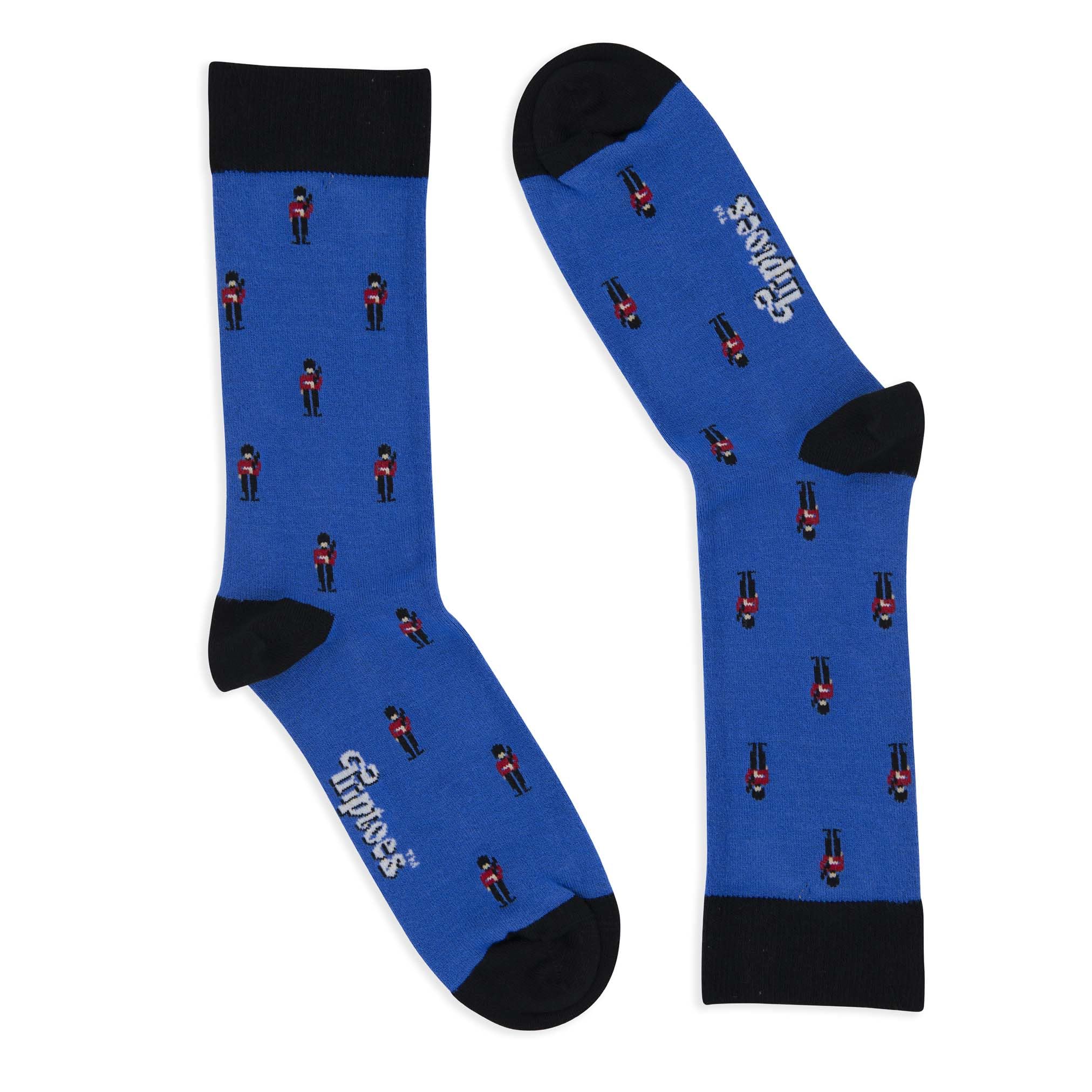 Triptoes Men's Guards Blue (Uk Size 7-11) Funky Socks - Uk Novelty Colourful Bamboo British Socks, 7-11