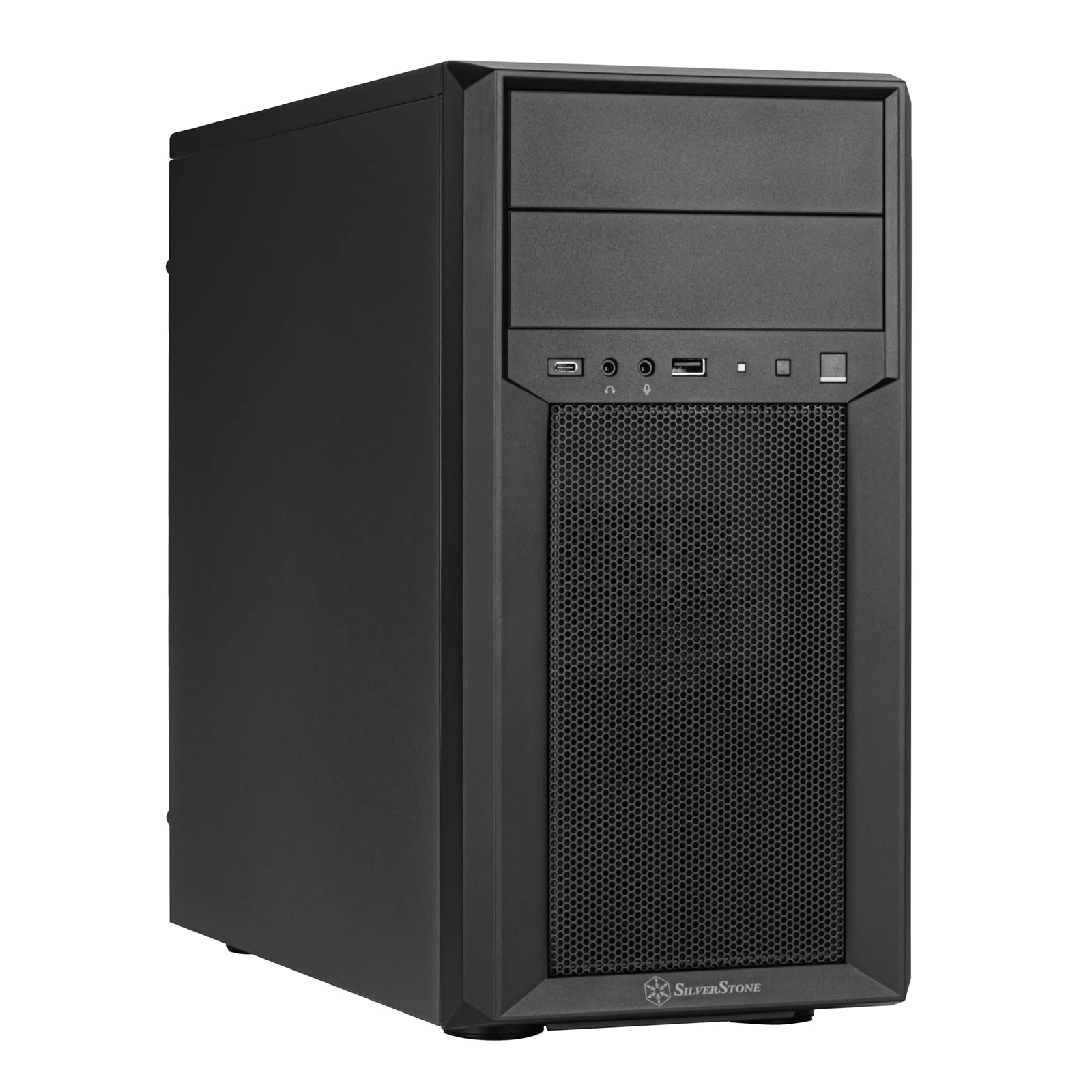 SilverStoneTechnology FARA 313 Compact Micro-ATX Tower Chassis with Excellent Drive Compatibility and Type-C Port, SST-FA313-B-C