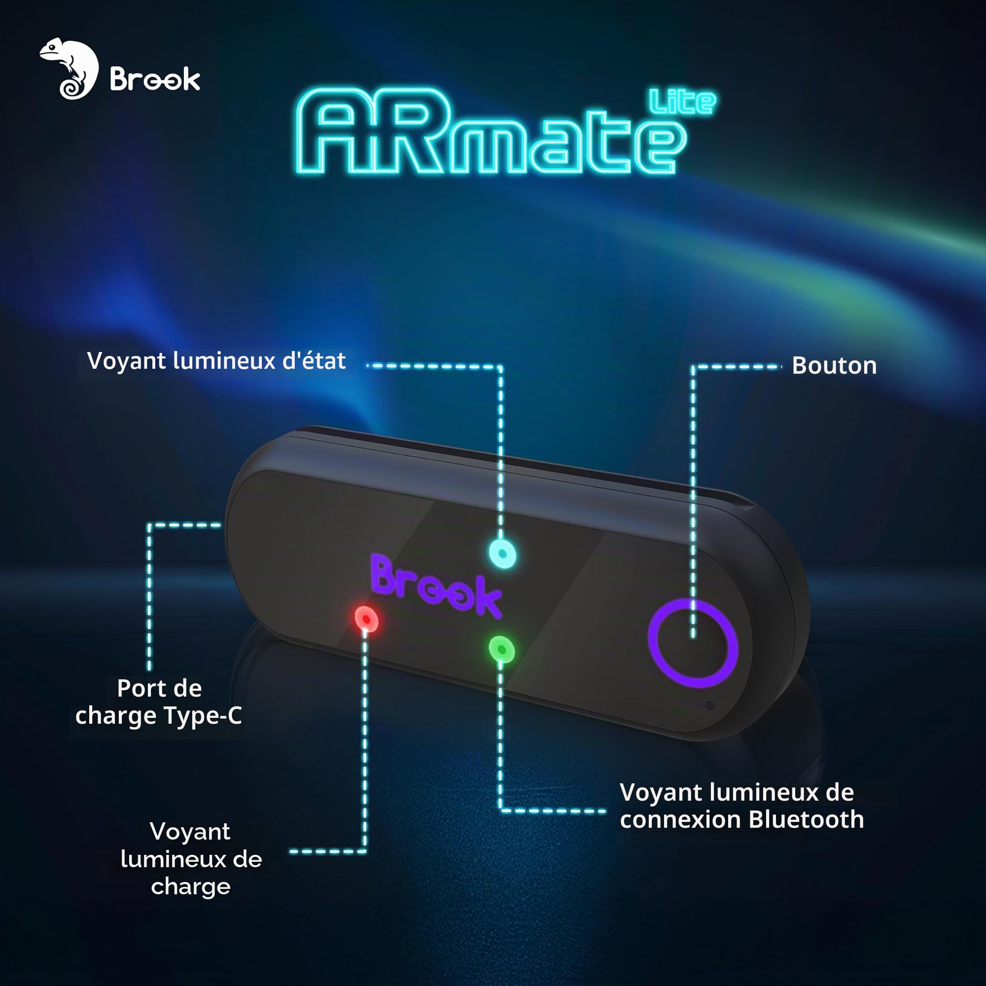 Brook AR Mate Lite Auto Catcher pour Pokémon GO, Mini Dispositif Bluetooth Auto Catch et Auto Spin, GPS Walker Smart Roaming pour Jeux AR, Accessoire Portable avec contrôle Via Application iOS