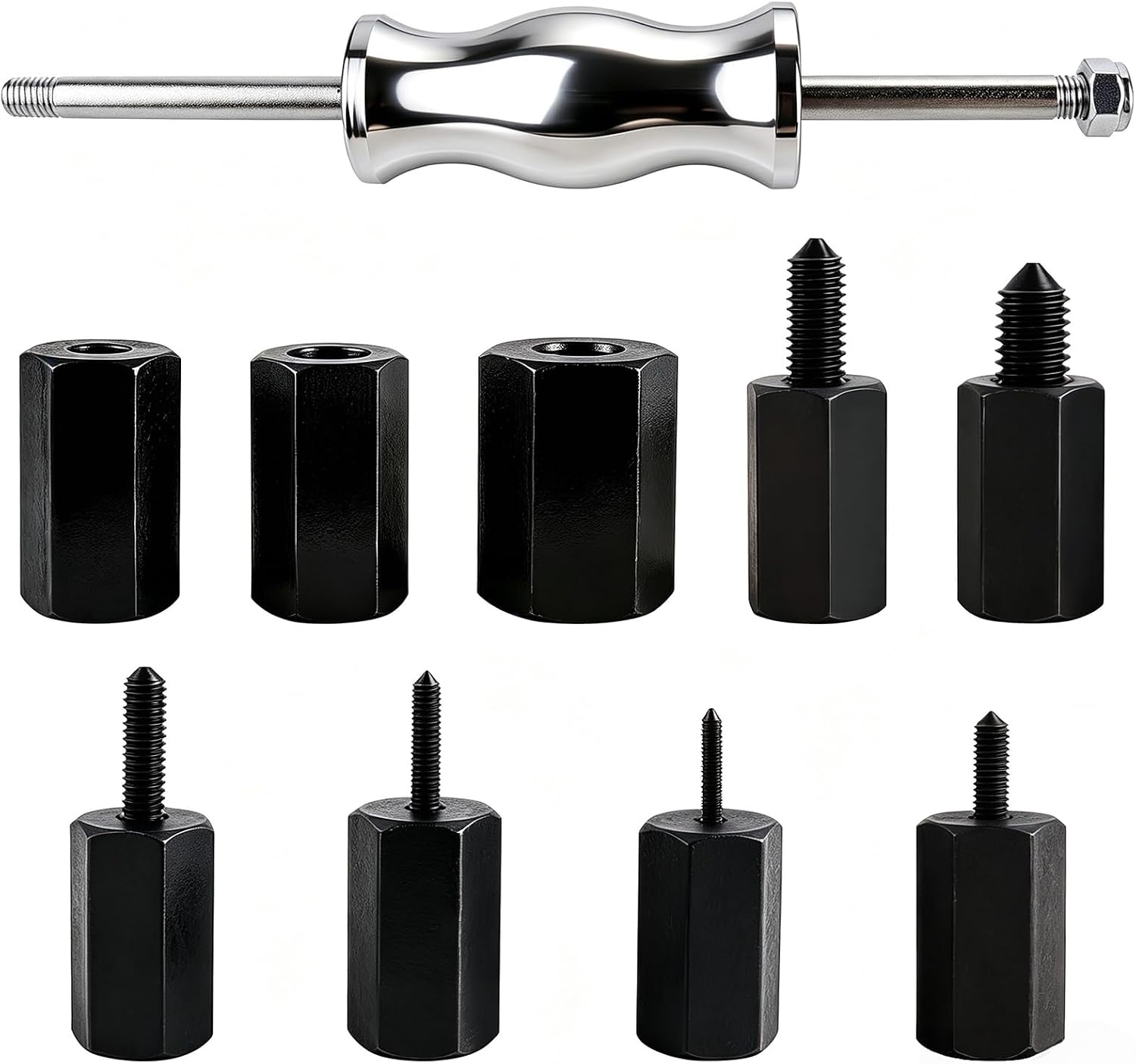 Slide Hammer Set with Adaptors, Internal Bearing Puller Slide Hammer Kit for Blind Hole Bearings & Needle Bearing Extractors, Compatible with 22-01 Series, Heavy Duty Bearing Removal Tool Set