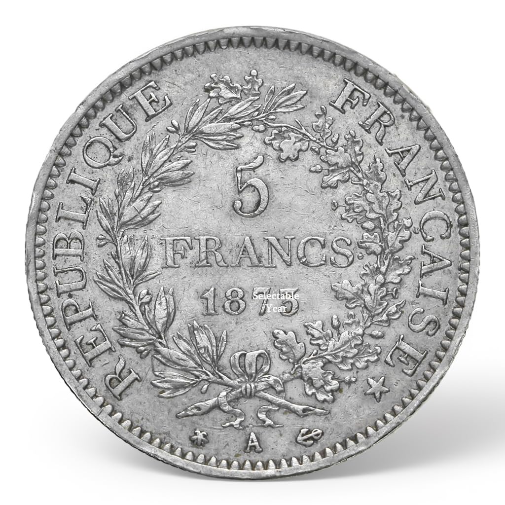 Monnaies françaises, 5 francs Hercule Argent, Monnaie Antique France, Monnaies Anciennes, Collection de pièces de Monnaie en Argent, pièces Anciennes pour collectionneur - 5 francs Hercule 1876