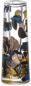 Locco Decor Home Decor Acrylic Liquid 3D Floating Motion Cylinder Oval Flower Vase Boutique Floral Decoration Blue Gold Leaf