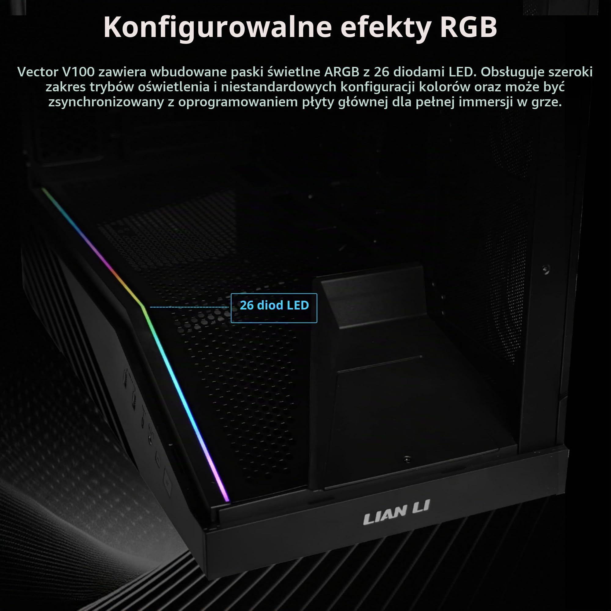 Lian Li V100 Obudowa Mid-Tower ATX, biała, V100RW
