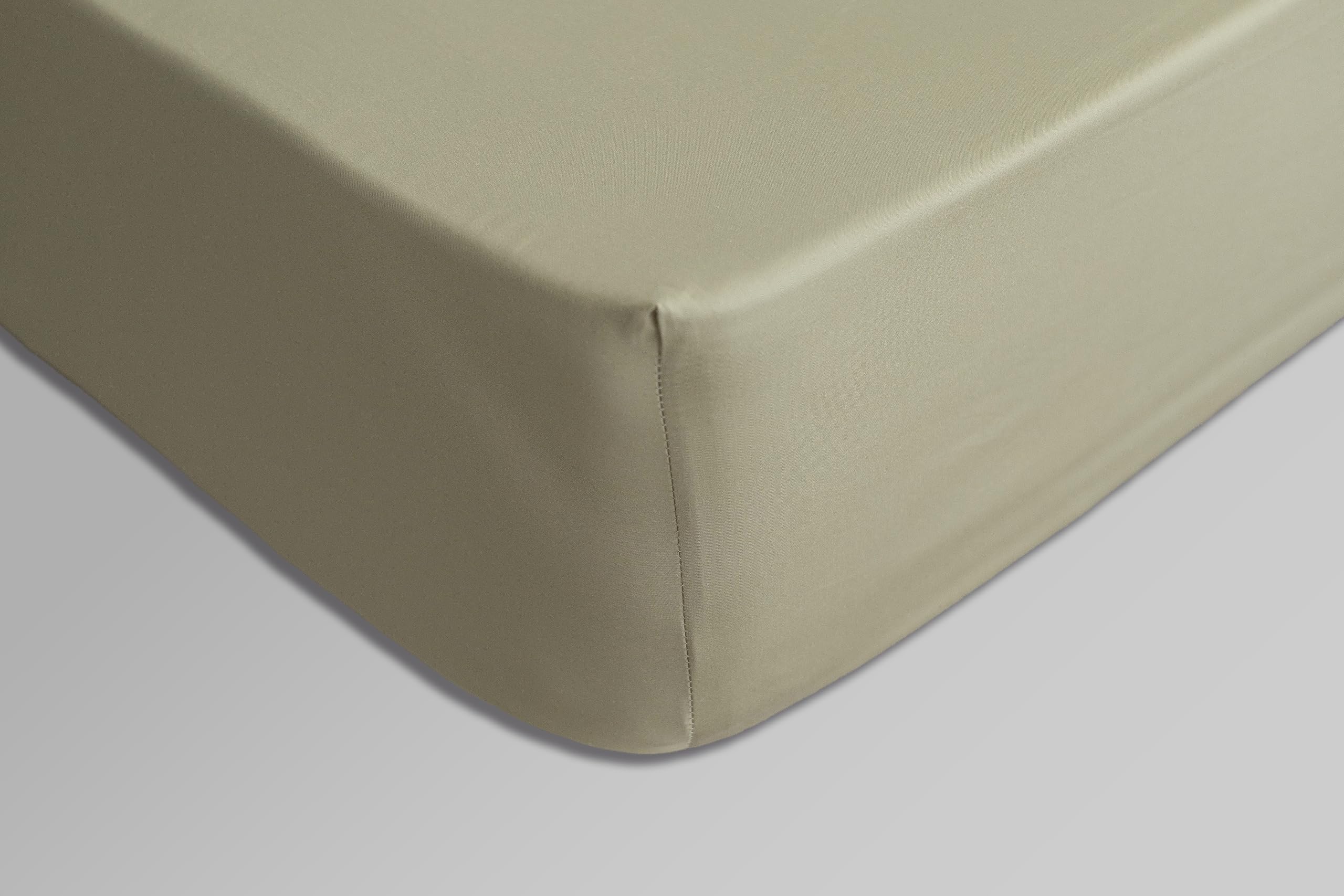 Fantasy Sateen Moss Green Fitted sheet 150x200cm