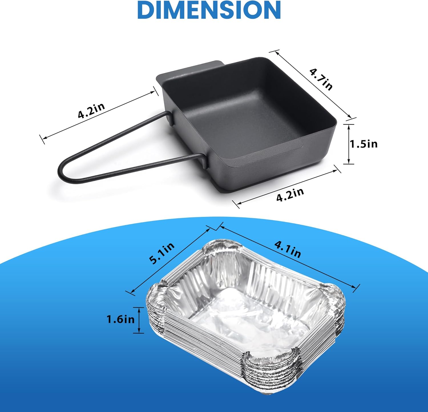 Grease Tray Replacement for Nexgrill 720-0896 720-0830H 720-0830D, Grill Drip Pan Rreplacement Grease Catcher Cup Box for Cuisinart CGG-7400 with 15 Pack Aluminum Foil Liner 4.2"L x 4.7"W