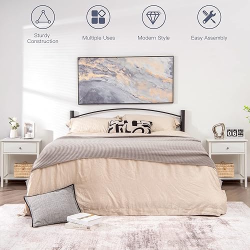 Miniatura 7 de Giantex Mesita de noche, mesa auxiliar de madera con cajón y estante abierto, mesita de noche para espacios pequeños, mesita de noche de 2 niveles