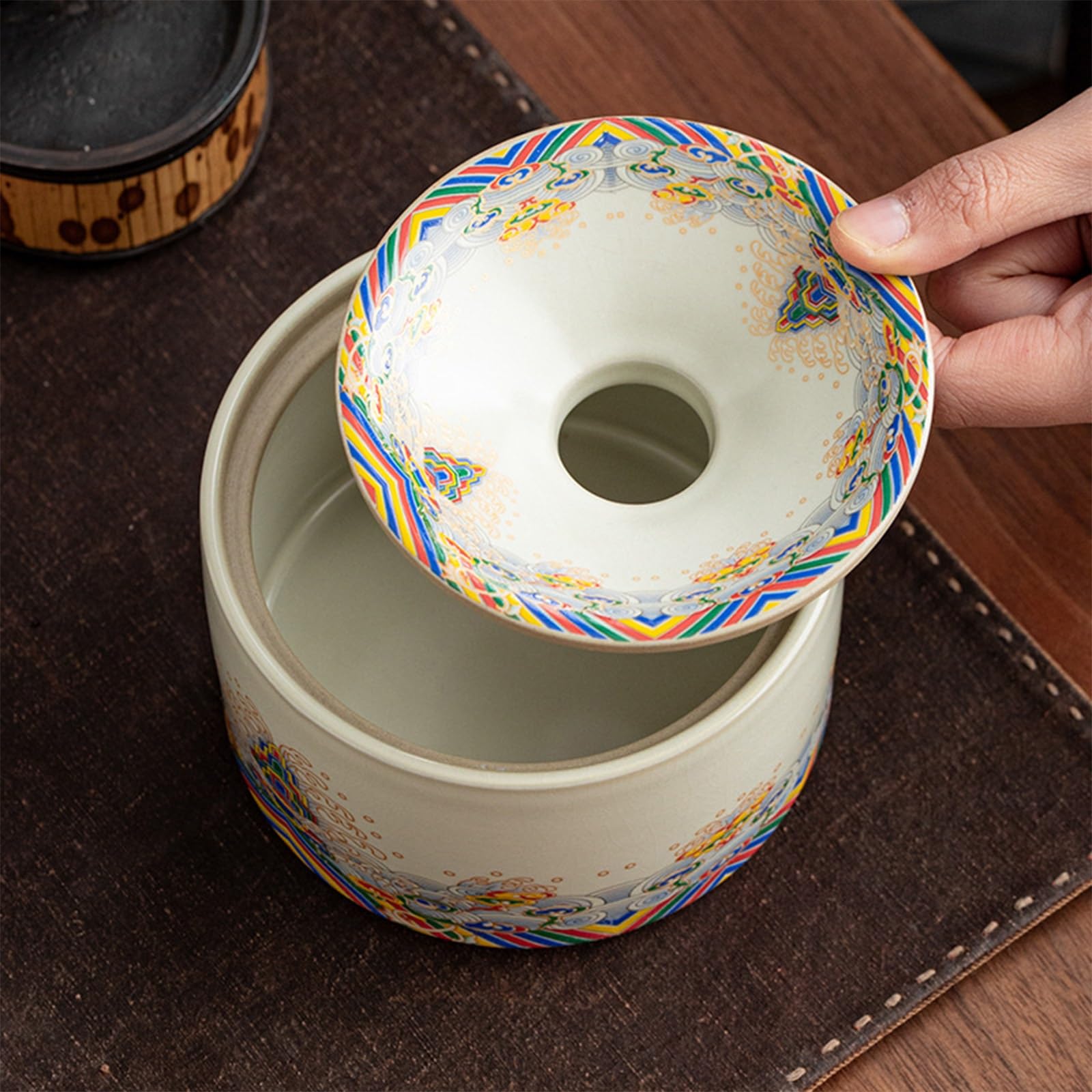 Cenicero retro en forma de embudo con tapa, diseño multiusos para el hogar, sala de estar, ideal para accesorios de té y regalos