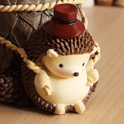 Miniatura 3 de ToiM Lindo soporte para lápices de escritorio de erizo, soporte para cepillos de dientes, contenedor organizador de escritorio de resina,