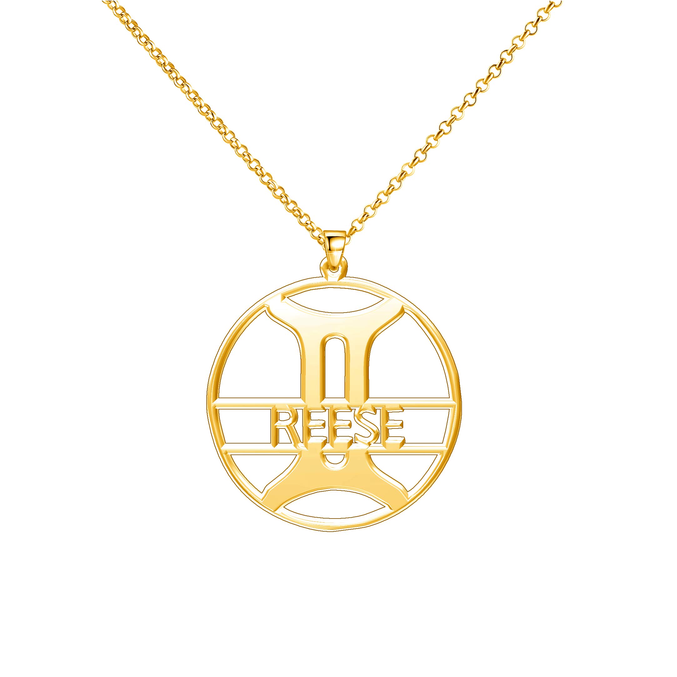 LoEnMe Jewelry Silver Plated Gemini 925 Sign Personalized Women Any Name Custom Letter Photo Catholi