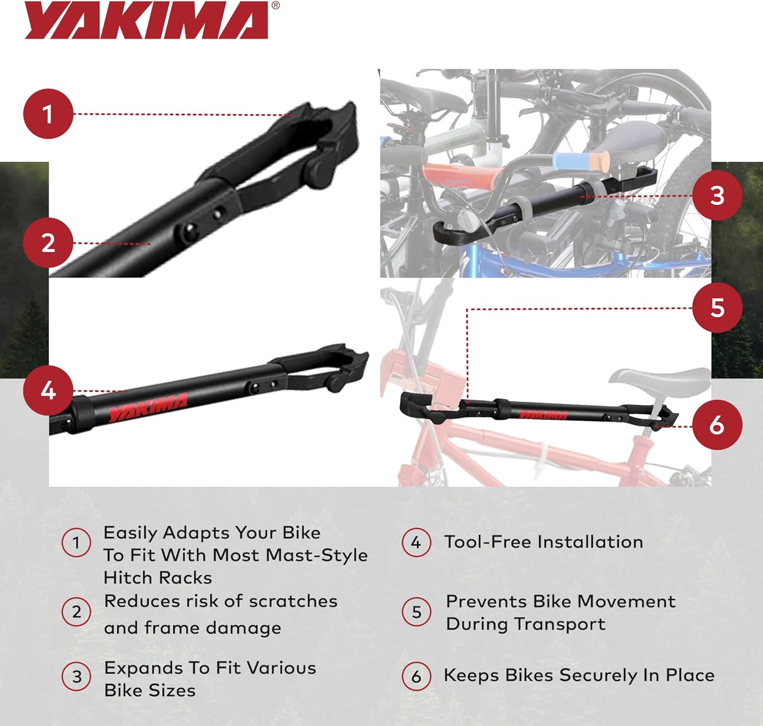 Yakima Mast-Style TubeTop Bike Frame Adapter, Seat, Stem Adapter for Hitch Racks