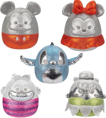 Squishmallows Original Disney100 - Juego de 5 cajas de felpa de 5 pulgadas, peluche oficial de Jazwares Little Ultrasoft - Exclusivo de Tienda