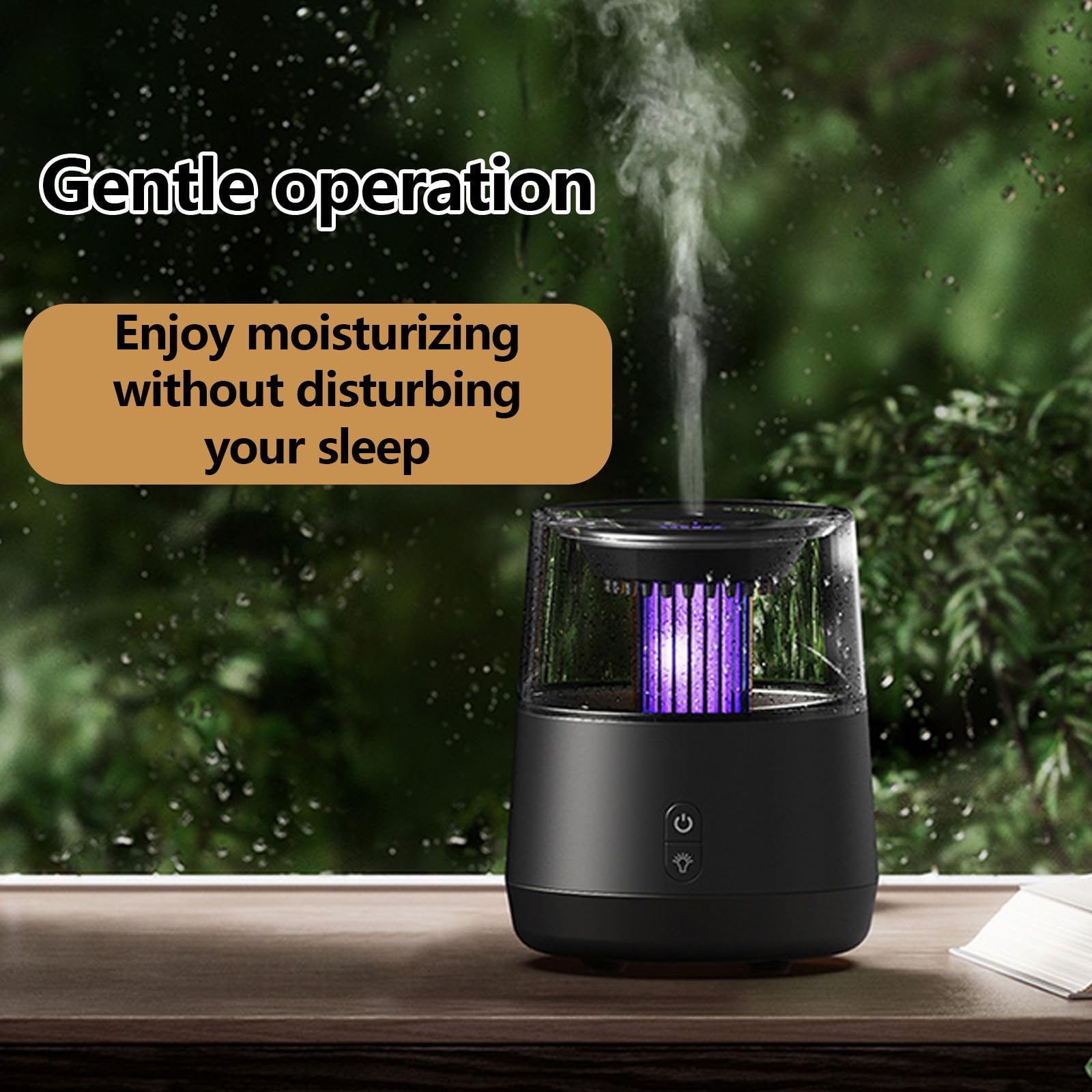 Genérico Humidificador De Aceites Esenciales De Aromaterapia para El Hogar, Humidificador De Vapor Frío con Temporizador, Tanque De Agua De Gran Capacidad De 320 Ml (Black)