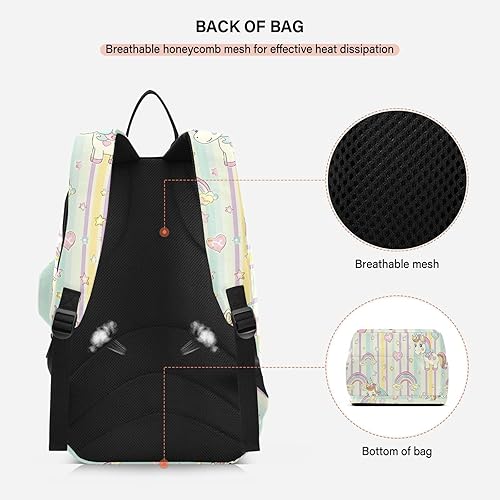 Miniatura 4 de Mochila de tenis de bádminton grande y resistente con diseño de unicornios de dibujos animados, bolsa para raqueta de tenis con capacidad para 2