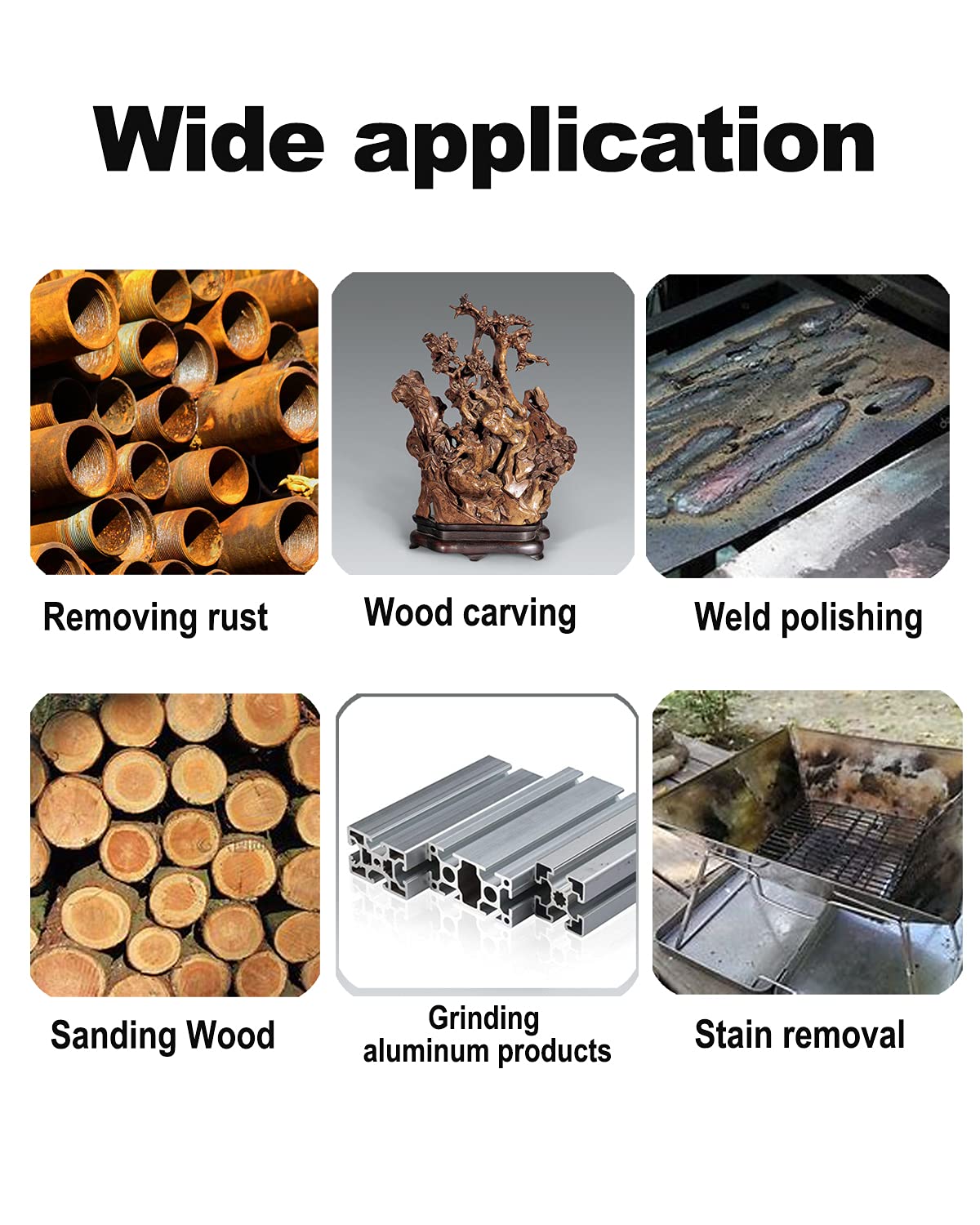 14 Pack Rocaris Buffing Flap Wheels - 7 Size Flap Disk - 1/4 Inch Shanks Fit All Drills - 80 Grits