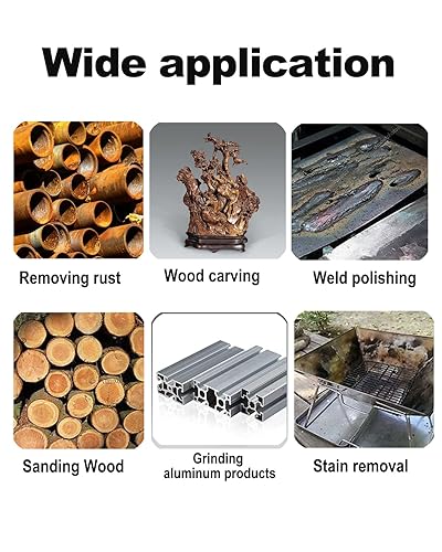 Miniatura 6 de Rocaris - Paquete de 14 ruedas de pulido con solapa de 7 tamaños, vástagos de 1/4 de pulgada para todos los taladros, 80 granos