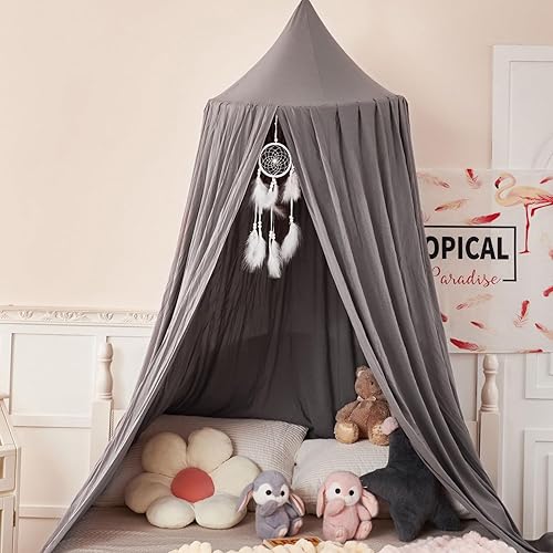 Vista 18 de dix-rainbow Toldo de decoración de princesa para cama de niños, toldo de cama suave y duradero para habitación de niñas, toldo de tienda de campaña