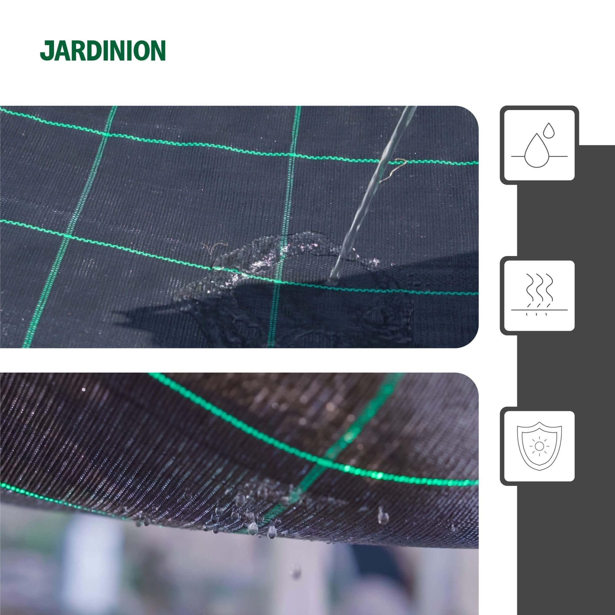Włóknina przeciw chwastom 1,05m x 50m Czarny | 100g/m², tworzywo sztuczne, przepuszczające wodę, do rabat, ścieżek i pod żwirem, ochrona przed chwastami w ogrodzie