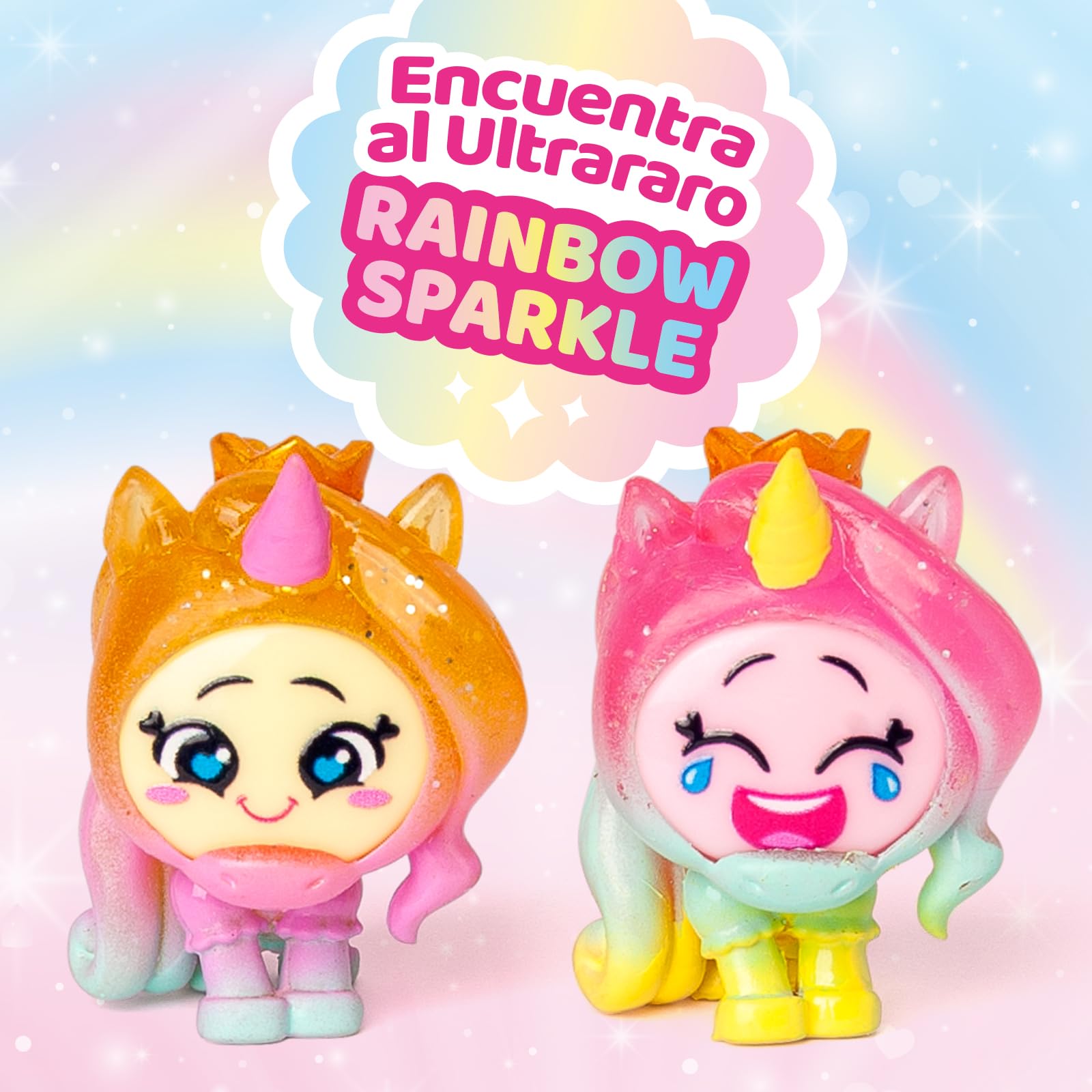 MOJIPOPS Rainbow Series – One Pack. Caja con 24 sobres con figuras coleccionables. Cada sobre Contiene 1 Mojipop sorpresa y 1 Checklist